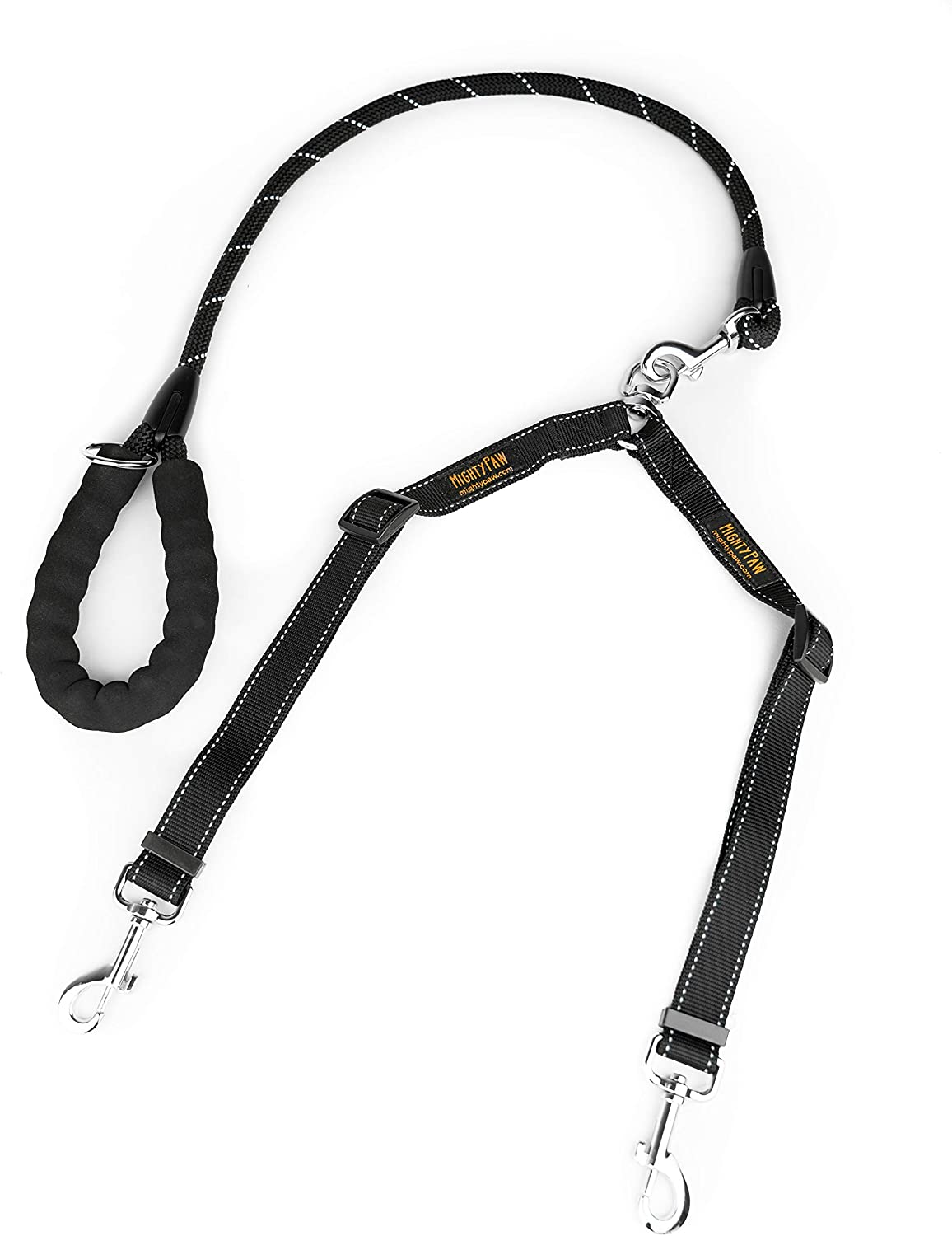 MayPaw Double Dog Leash Rope 2 Dog Dual Leash 360° Swivel No Tangle Coupler 2 Dogs Leash 